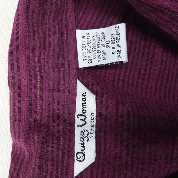 Quizz Woman Stretch Fitted Blouse in Maroon Woman's 20 - Picture 4 of 8